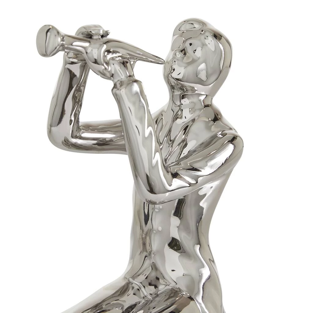 New π Set of 3 Silver Porcelain Traditional Musician Sculpture, 4" x 9.5" by Ivory and Iris π 4 New π Set of 3 Silver Porcelain Traditional Musician Sculpture, 4" x 9.5" by Ivory and Iris π - Image 4