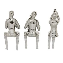 New π Set of 3 Silver Porcelain Traditional Musician Sculpture, 4" x 9.5" by Ivory and Iris π 15 New π Set of 3 Silver Porcelain Traditional Musician Sculpture, 4" x 9.5" by Ivory and Iris π -Cheap Ivory and Iris Store D506367S 7