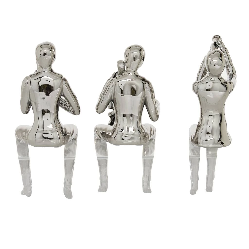 New π Set of 3 Silver Porcelain Traditional Musician Sculpture, 4" x 9.5" by Ivory and Iris π 7 New π Set of 3 Silver Porcelain Traditional Musician Sculpture, 4" x 9.5" by Ivory and Iris π - Image 7