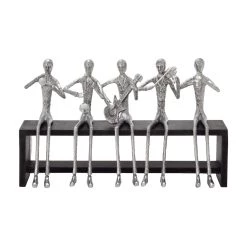 Budget 😀 Silver Aluminum Contemporary Sculpture, Band 13" x 21" x 6" by Ivory and Iris 🧨