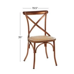 Flash Sale ✔️ Copper Iron Farmhouse Dining Chair, 35" x 20" x 20" by Ivory and Iris 🔔 -Cheap Ivory and Iris Store D506402S 7