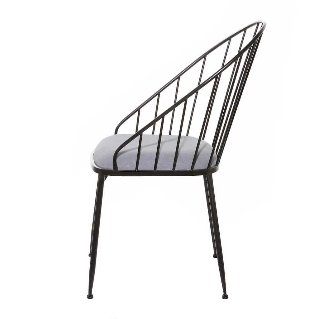 Cheap π Black Fabric and Metal Dining Chair, 37" x 21" x 24" by Ivory and Iris π 3 Cheap π Black Fabric and Metal Dining Chair, 37" x 21" x 24" by Ivory and Iris π - Image 3