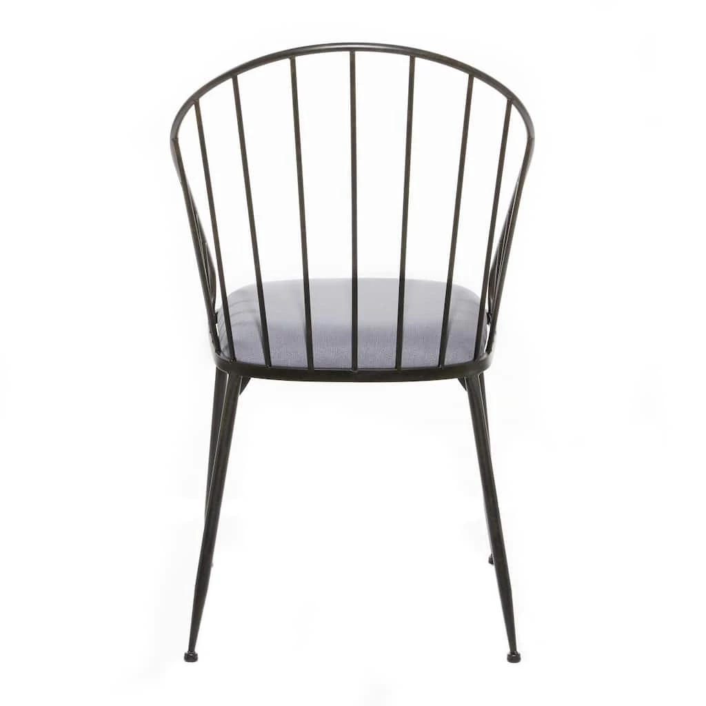 Cheap π Black Fabric and Metal Dining Chair, 37" x 21" x 24" by Ivory and Iris π 6 Cheap π Black Fabric and Metal Dining Chair, 37" x 21" x 24" by Ivory and Iris π - Image 6