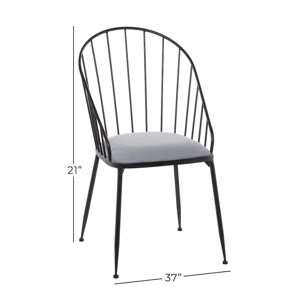 Cheap π Black Fabric and Metal Dining Chair, 37" x 21" x 24" by Ivory and Iris π 7 Cheap π Black Fabric and Metal Dining Chair, 37" x 21" x 24" by Ivory and Iris π - Image 7