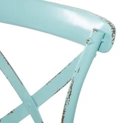 Hot Sale 😀 Blue Iron Farmhouse Dining Chair, 35" x 20" x 20" by Ivory and Iris 👏 -Cheap Ivory and Iris Store D506406S 5