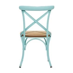 Hot Sale 😀 Blue Iron Farmhouse Dining Chair, 35" x 20" x 20" by Ivory and Iris 👏 -Cheap Ivory and Iris Store D506406S 6