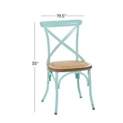 Hot Sale 😀 Blue Iron Farmhouse Dining Chair, 35" x 20" x 20" by Ivory and Iris 👏 -Cheap Ivory and Iris Store D506406S 7