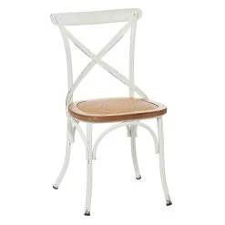 New π White Iron Farmhouse Dining Chair, 35" x 20" x 20" by Ivory and Iris β
