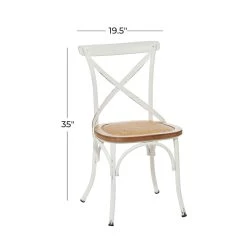 New π White Iron Farmhouse Dining Chair, 35" x 20" x 20" by Ivory and Iris β 14 New π White Iron Farmhouse Dining Chair, 35" x 20" x 20" by Ivory and Iris β -Cheap Ivory and Iris Store D506408S 7