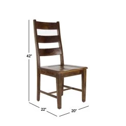 Best reviews of 🎉 Brown Mango Wood Rustic Set of 2" Dining Chairs, 42" x 20" x 22" by Ivory and Iris 🔥 -Cheap Ivory and Iris Store D506409S 6