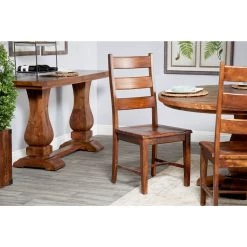 Best reviews of 🎉 Brown Mango Wood Rustic Set of 2" Dining Chairs, 42" x 20" x 22" by Ivory and Iris 🔥 -Cheap Ivory and Iris Store D506409S 8