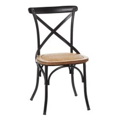 Buy 🤩 Black Iron Farmhouse Dining Chair, 35" x 20" x 20" by Ivory and Iris 👏
