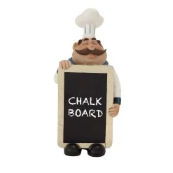 Best reviews of ๐ฏ 13" Polystone Chef with Chalkboard Sign by Ivory and Iris ๐