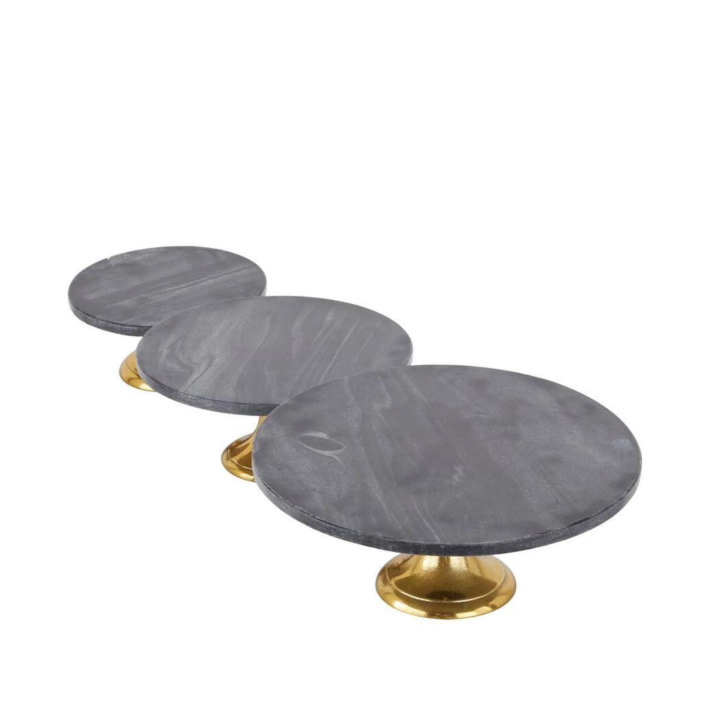 Budget βοΈ Set of 3 Black Aluminum Natural Cake Stand, 6" x 12" x 12" by Ivory and Iris 𧨠2 Budget βοΈ Set of 3 Black Aluminum Natural Cake Stand, 6" x 12" x 12" by Ivory and Iris 𧨠- Image 2