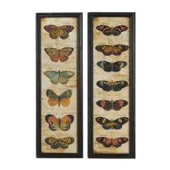 Deals ✔️ Set of 2 Multi Colored Metal Vintage Butterfly Wall Art, 11" x 36" by Ivory and Iris 🎁