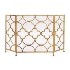 Cheapest 🎉 Gold Metal Contemporary Fireplace Screen, 35" x 50" x 1" by Ivory and Iris 🛒