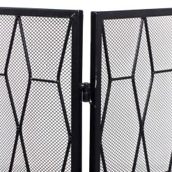 Best deal 😀 Black Metal Contemporary Fireplace Screen, 31" x 51" x 1" by Ivory and Iris ✨ -Cheap Ivory and Iris Store D506502S 3