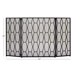 Best deal 😀 Black Metal Contemporary Fireplace Screen, 31" x 51" x 1" by Ivory and Iris ✨ -Cheap Ivory and Iris Store D506502S 5