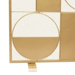 Coupon 🌟 Gold Metal Contemporary Fireplace Screen, 32" x 40" x 6" by Ivory and Iris 😀 -Cheap Ivory and Iris Store D506506S 5
