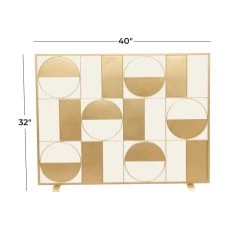 Coupon 🌟 Gold Metal Contemporary Fireplace Screen, 32" x 40" x 6" by Ivory and Iris 😀 -Cheap Ivory and Iris Store D506506S 8
