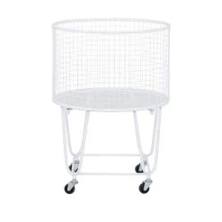 Best reviews of 😀 White Iron French Country Storage Cart, 24" x 18" x 18" by Ivory and Iris 👏