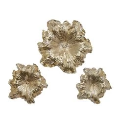 Top 10 ❤️ Set of 3 Gold Polystone Eclectic Floral Wall Decor, 17", 19", 26" by Ivory and Iris ⌛
