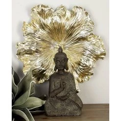 Top 10 ❤️ Set of 3 Gold Polystone Eclectic Floral Wall Decor, 17", 19", 26" by Ivory and Iris ⌛ -Cheap Ivory and Iris Store D506545S 5