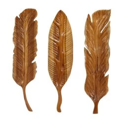 Top 10 💯 Set of 3 Brown Teak Wood Rustic Wall Decor 7", 27" by Ivory and Iris 💯
