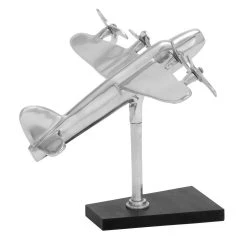 Best Sale 🥰 Silver Aluminum Sculpture, Airplane 11" x 12" x 16" by Ivory and Iris ✔️