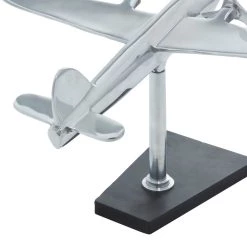 Best Sale 🥰 Silver Aluminum Sculpture, Airplane 11" x 12" x 16" by Ivory and Iris ✔️ -Cheap Ivory and Iris Store D506557S 6