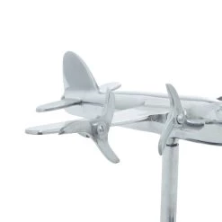 Best Sale 🥰 Silver Aluminum Sculpture, Airplane 11" x 12" x 16" by Ivory and Iris ✔️ -Cheap Ivory and Iris Store D506557S 7