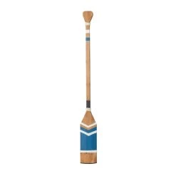 Hot Sale ❤️ Coastal Brown White and Blue Wood Oar Wall Art, 58" x 7" x 2" by Ivory and Iris 🤩 -Cheap Ivory and Iris Store D507743S 6