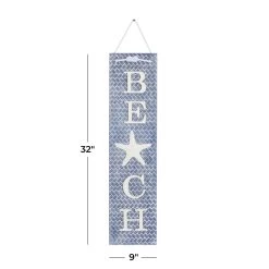 Deals 🎁 Blue Wood Coastal Wall Decor, 8" x 2" x 31" by Ivory and Iris 👏 -Cheap Ivory and Iris Store D507748S 6