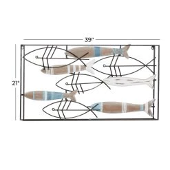 Flash Sale ❤️ Black Metal Coastal Wall Decor 21" x 39" x 2" by Ivory and Iris 🎉 -Cheap Ivory and Iris Store D507756S 7