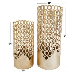 Cheapest ⌛ Set of 2 Gold Aluminum Contemporary Vase, 32" x 12" x 12" by Ivory and Iris ⌛ -Cheap Ivory and Iris Store D507797S 6