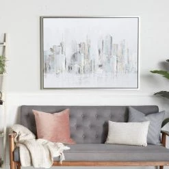 Budget 👏 Gray Polystone Contemporary Framed Wall Art, 36" x 48" x 2" by Ivory and Iris 🌟 -Cheap Ivory and Iris Store D507831S 7