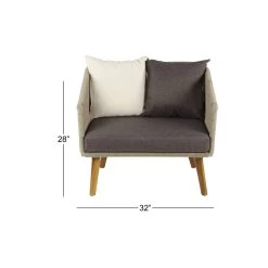 Outlet 😉 Grey Metal Modern Outdoor Chair, 29" x 33" x 29" by Ivory and Iris 👍 -Cheap Ivory and Iris Store D507839S 10