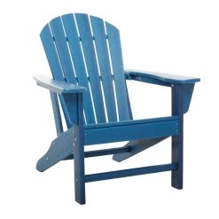 Flash Sale βοΈ Blue Polyethylene Traditional Outdoor Adirondack Chair, 38" x 31" x 32" by Ivory and Iris β