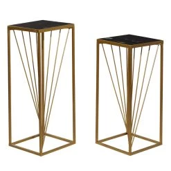 Budget 👏 Set of 2" Gold Marble Contemporary Accent Table 30", 26" by Ivory and Iris 🛒