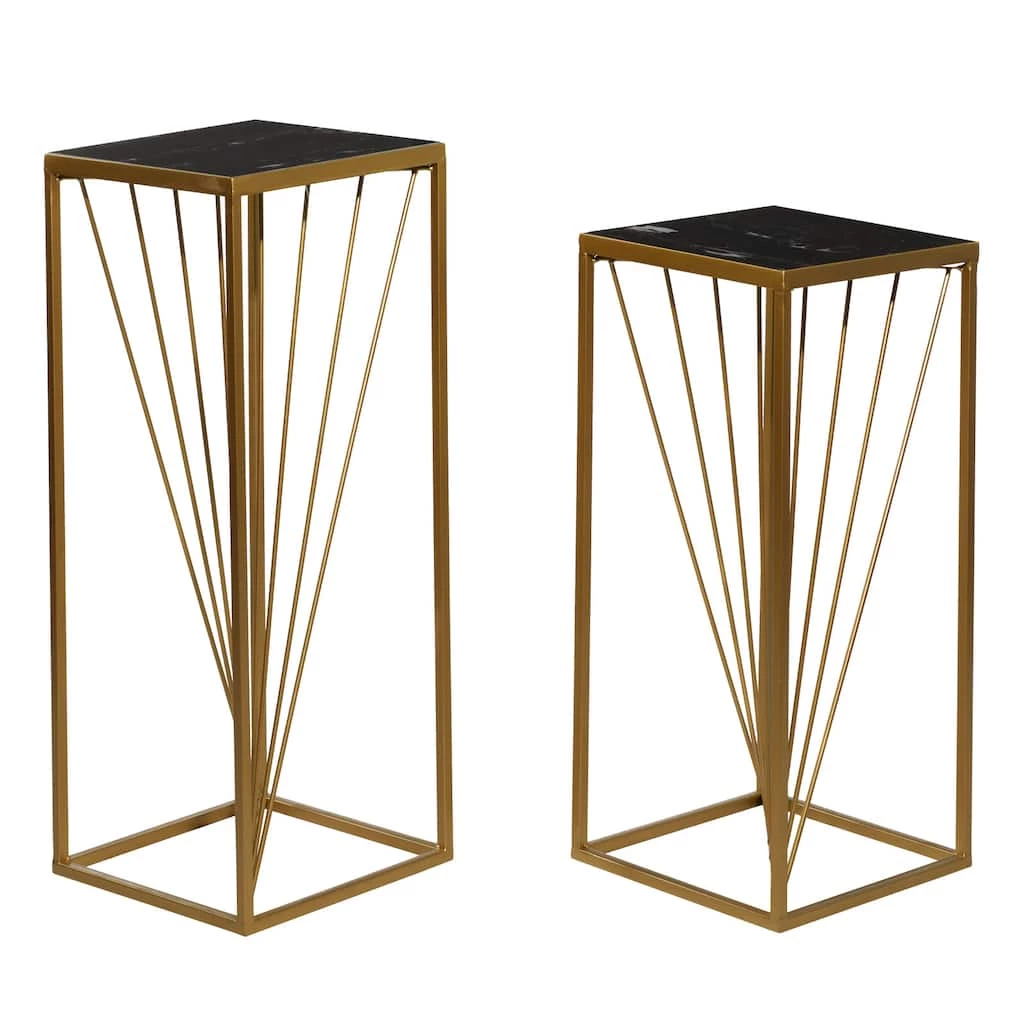 Budget π Set of 2" Gold Marble Contemporary Accent Table 30", 26" by Ivory and Iris π 1 Budget π Set of 2" Gold Marble Contemporary Accent Table 30", 26" by Ivory and Iris π