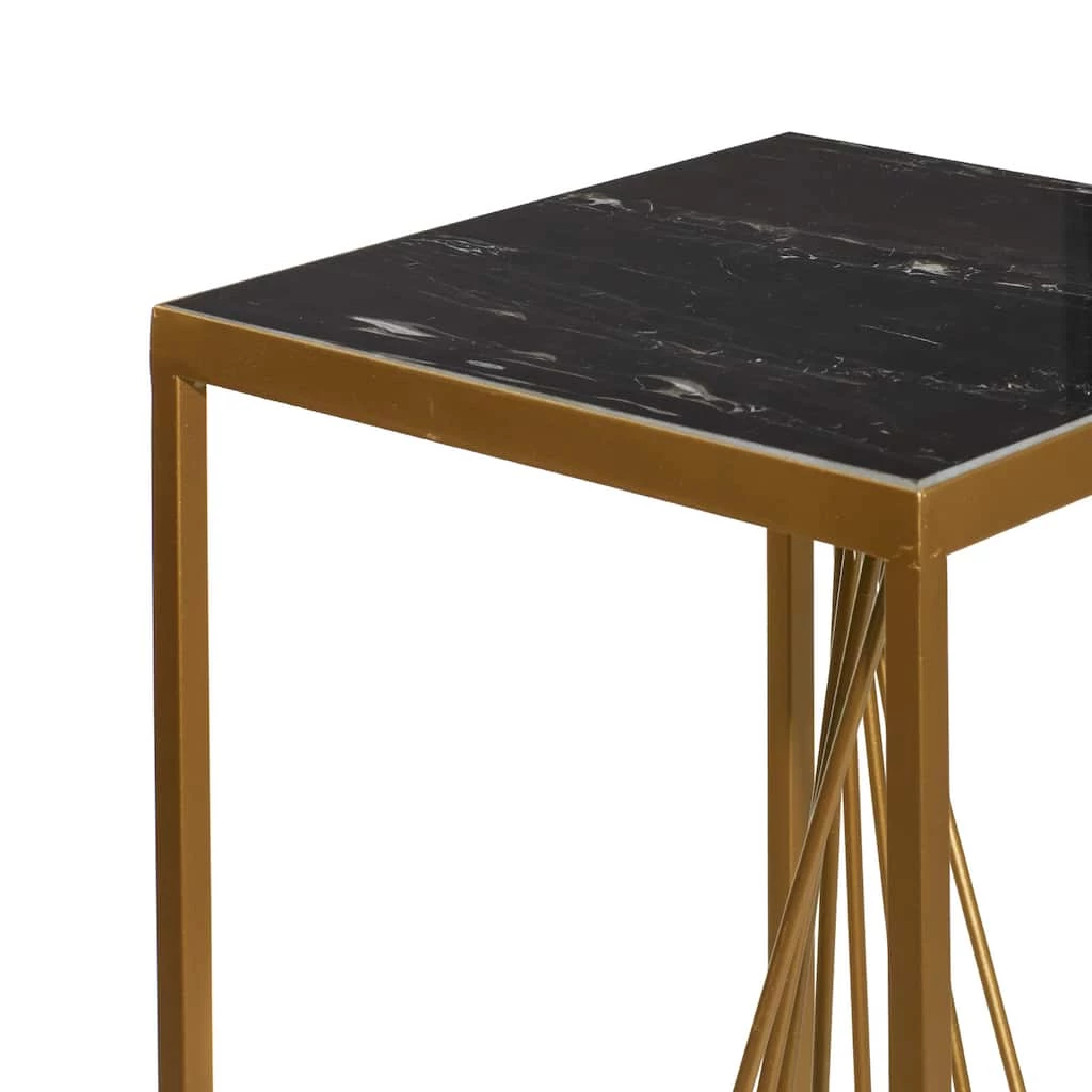 Budget π Set of 2" Gold Marble Contemporary Accent Table 30", 26" by Ivory and Iris π 4 Budget π Set of 2" Gold Marble Contemporary Accent Table 30", 26" by Ivory and Iris π - Image 4