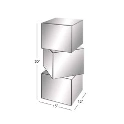 New ⌛ Clear Glass Glam Pedestal Table, 30" x 15" x 12" by Ivory and Iris 🌟 -Cheap Ivory and Iris Store D507974S 5