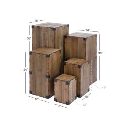 Coupon π Set of 5" Brown Wood Farmhouse Pedestal Table, 36", 30", 24", 18", 12" by Ivory and Iris π₯° 17 Coupon π Set of 5" Brown Wood Farmhouse Pedestal Table, 36", 30", 24", 18", 12" by Ivory and Iris π₯° -Cheap Ivory and Iris Store D507975S 9