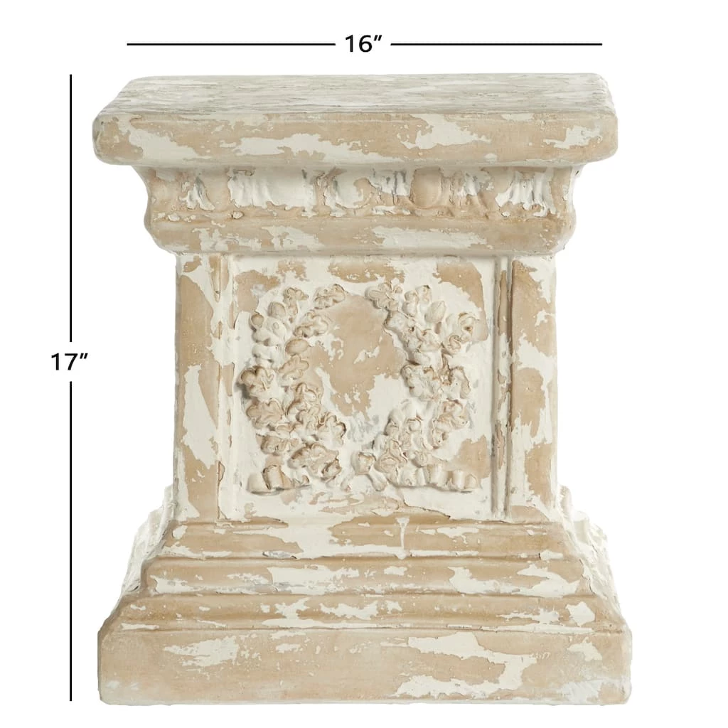 Discount π Beige Vintage Resin Accent Table, 17" x 16" by Ivory and Iris π― 4 Discount π Beige Vintage Resin Accent Table, 17" x 16" by Ivory and Iris π― - Image 4