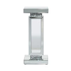 Budget ✨ Silver MDF Wood Glam Pedestal Table, 12" x 12" x 28" by Ivory and Iris ⭐ 10 Budget ✨ Silver MDF Wood Glam Pedestal Table, 12" x 12" x 28" by Ivory and Iris ⭐ -Cheap Ivory and Iris Store D507978S 3