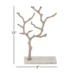 Top 10 🎉 Silver Metal Tree Branch Jewelry Stand With Marble Base, 13" x 9" x 3" by Ivory and Iris ✔️ -Cheap Ivory and Iris Store D508107S 5