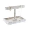 Best Sale 🎉 Distressed White Wood Jewelry Stand, 10" x 12" x 7" by Ivory and Iris 👍