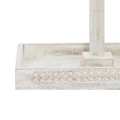 Best Sale 🎉 Distressed White Wood Jewelry Stand, 10" x 12" x 7" by Ivory and Iris 👍 -Cheap Ivory and Iris Store D508108S 6