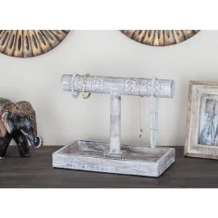 Best Sale 🎉 Distressed White Wood Jewelry Stand, 10" x 12" x 7" by Ivory and Iris 👍 -Cheap Ivory and Iris Store D508108S 8