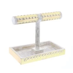 Top 10 ⭐ Natural Themed Gold and White Wood Jewelry Stand, 10" x 12" x 7" by Ivory and Iris 🎁 -Cheap Ivory and Iris Store D508109S 4